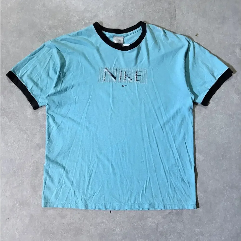 2000s Vintage Nike Distressed Teal T Shirt -L